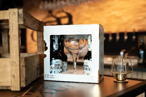 Coffret Bon Secours 4x33cl + 1 verre