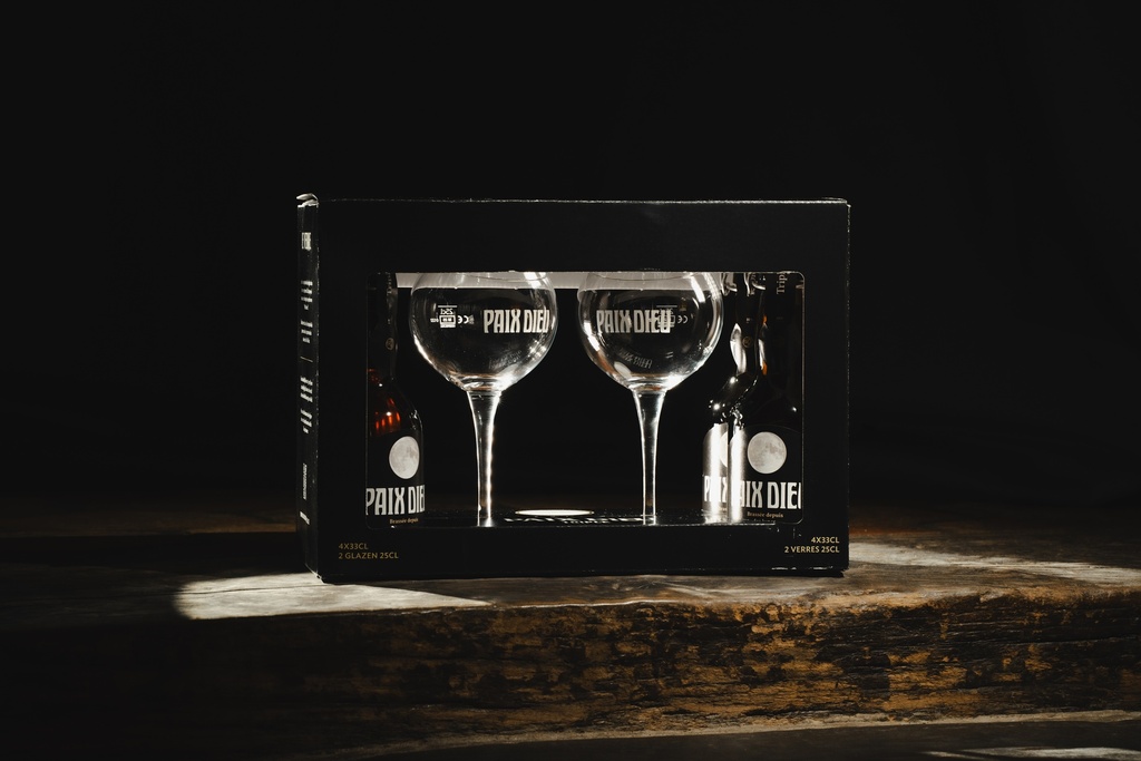 Coffret Paix Dieu 4x33cl + 2 verres